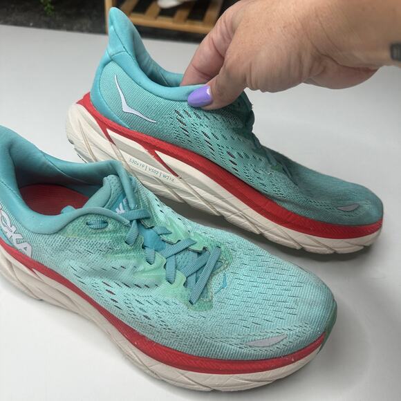 Hoka Clifton 8 Aquarelle Eggshell Sneakers - Picture 3 of 7